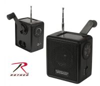 Rothco, AM/FM Solar and Wind Up Radio, (Black)