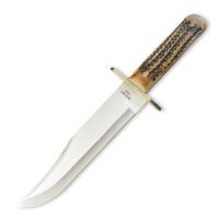 Bear & Son Cutlery,12", American Bowie India Stag Bone, with Leather Sheath, SPECIAL ORDER ONLY!