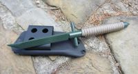 Shadow Teck Knives, Scorpion, Plain Green Blade, Tan Cord